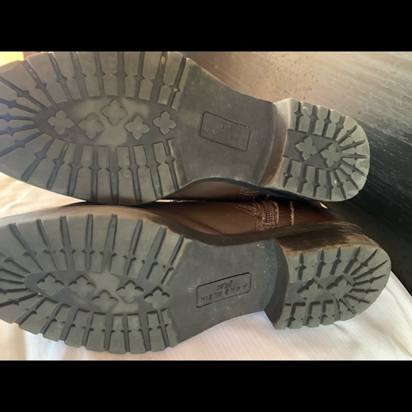 Anne Klein Leather Boots Short 8 Buckle + Zip - Picture 5 of 6